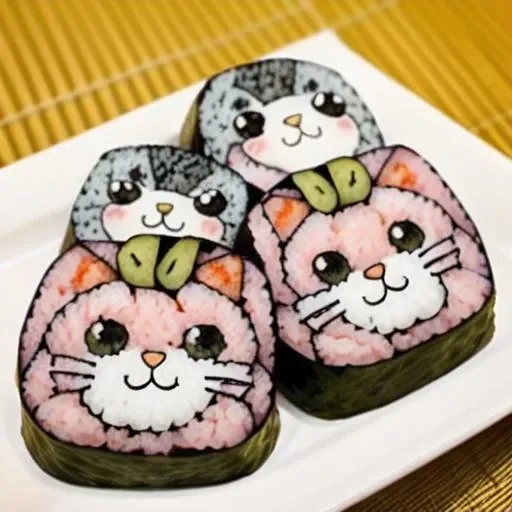 food, no_humans, (rice:0.5), animaki, food focus, objectification, <lora:animaki_cut_roll_v1:0.5>, cat_shaped