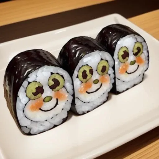 food, no_humans, (rice:0.5), animaki, food focus, objectification, <lora:animaki_cut_roll_v1:0.5>,happy face, soy_sauce