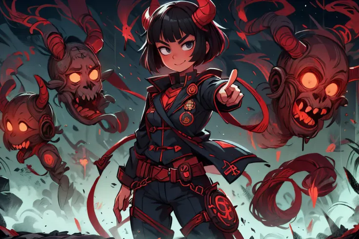 ( monster army in background running to viewer:1.2) , <lora:monster:0.7>
BREAK
girl with short black hair, military uniform, pointing, blue eyes, Tomboy, (solo:1.5), <lora:Tomboy-3000-12repeats:0.6> <lora:add_detail:0.6>, <lora:DemonicTech-20:1.1>, demonictech, scifi
BREAK
( monster in background running to viewer:1.2)