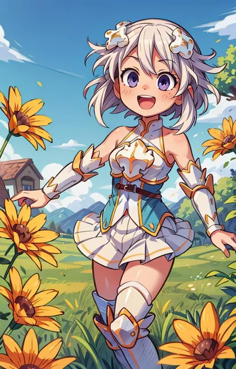 ((best quality, masterpiece)), 1girl, white hair, skinny, <lora:squeezerExperimental_:0.5>, innocent, beautiful face, cute, <lora:more_details:0.5> , <lora:nepu1-000013:1>, npfr1, flowers, amazed, cute, happy