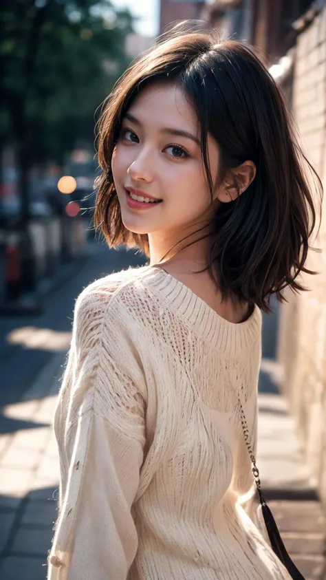 (Realistic),masterpiece,best quality,cinematic lighting,natural shadow,highest detail,professional photography,detailed background,depth of field,insane details,intricate,aesthetic,detailed face,subsurface scattering,looking at viewer,Zoom Shot
light smile,charming,20yo,one side up hair,Antenna hair,Navy blue hair,outdoors,
<lora:GoodHands-vanilla:1>,<lora:add_detail:1>,<lora:å
å½±:1>,edgCD,crochet dress,wearing edgCD,<lora:edgCrochetDresses:0.8>,