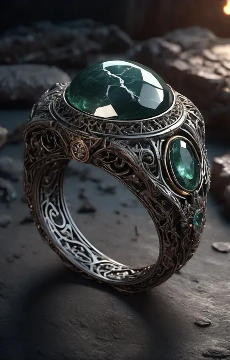 (dark magic), (grim), ring with the stone, (intricate details), (hyperdetailed), 8k hdr, high detailed, lot of details, high quality, soft cinematic light, dramatic atmosphere, atmospheric perspective