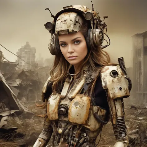 mecha girl,personable, :p ,wariza ,A reality show where contestants compete in a simulated apocalypse.,professional,4k,highly detailed,<lora:PostApocalypticXL_v1:0.3> SZ_4poXL enviroment,by irving penn,