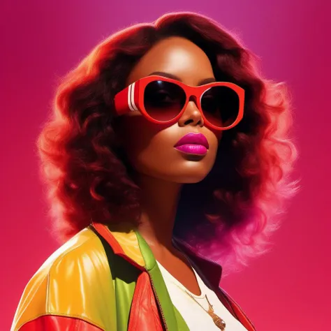 cool woman wearing sunglases, cartoon and groovy style, intense colors(red, pink and white only), circular vectors, simple design, t-shirt design, white background, sharp focus, emitting diodes, smoke, artillery, sparks, racks, system unit, motherboard, by pascal blanche rutkowski repin artstation hyperrealism painting concept art of detailed character design matte painting, 4 k resolution blade runner, (masterpiece, best quality:1.5), ultra realistic, 32k, RAW photo, (high detailed skin:1.2), 8k uhd, dslr, soft lighting, high quality, film grain, John Schoenherr, (style of Giuseppe Arcimboldo, style of Humberto Ramos, style of Mickalene Thomas, style of Ed Mell:1.5)