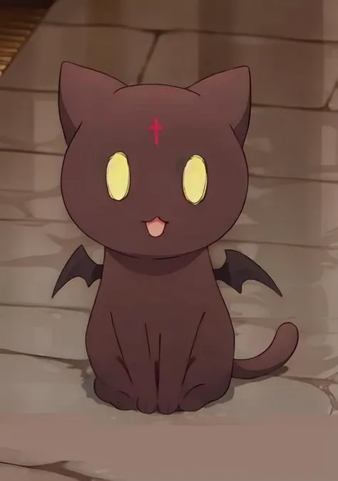 Chomosuke, <lora:chomusuke:1>, brown cat, bat wings