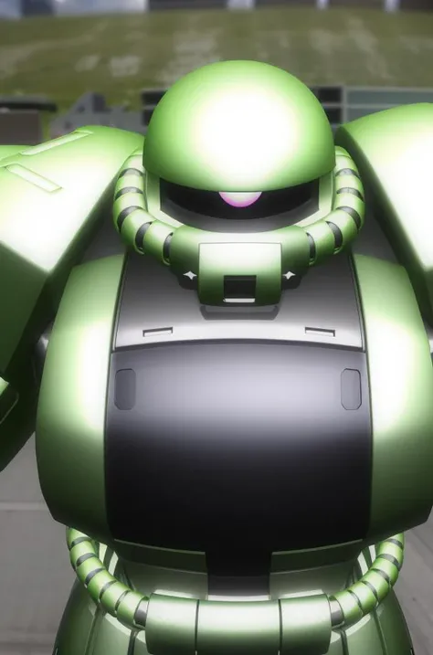 green robot,mecha,
Standing on a road,(close-up),(face_focus),(from-front:1.5),
Green_outfit,helmet,armor, shoulder armor, armored boots, military,a gun in his hand,
<lora:MS_06F_Zaku_II-KK77-V1:0.7>,with a pink eyeball in the center of his head,
NSFW,official art,extremely detailed CG unity 8k wallpaper, perfect lighting,Colorful, Bright_Front_face_Lighting,
(masterpiece:1.0),(best_quality:1.0), ultra high res,4K,ultra-detailed, photography, 8K,
HDR, highres, absurdres:1.2, Kodak portra 400, film grain, blurry background, bokeh:1.2, lens flare, (vibrant_color:1.2)