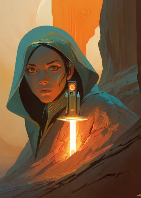 concept art by syd mead ,  high-quality 4k hd, flat-color cartoon artwork in jmst artstyle, moebius
1girl ,  detailed face, gradient 
cave
torch 
   <lora:concept_art_syd_mead:0.8>
 <lora:SDXL1.0_Essenz-series-by-AI_Characters_Style_MoebiusJeanGiraud-v1.0:0.8>
 [(details:1.2): [ (many small details:1.3) : [ (many ultrasmall details: 1.2):(very detailed ultrasmall edges and microrelief:1.5):0.7 ]: 0.4 ] :0.2]