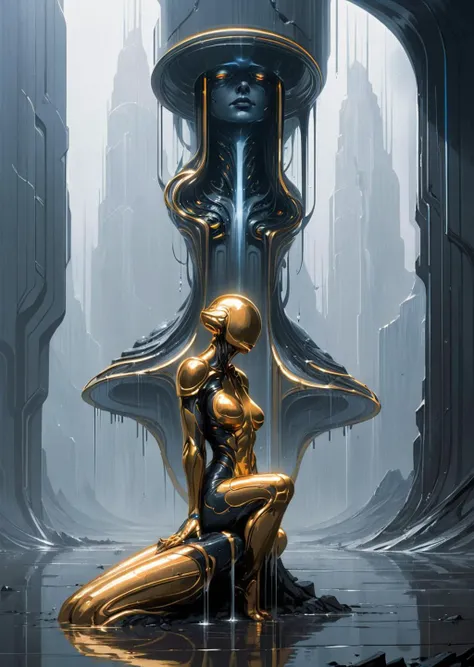 concept art by syd mead, retro futuristic,
d3qck artstyle
1girl, sad ,cry, rain, wet, collared shirt, cleavage kneeling shadow
 highrise building,  mysteries detailed face, vivid color best quality, masterpiece perspective from below photo
[(details:1.2): [ (many small details:1.3) : [ (many ultrasmall details: 1.2):(very detailed ultrasmall edges and microrelief:1.5):0.7 ]: 0.4 ] :0.2]
<lora:d3qck artstyle:0.8>
<lora:concept_art_syd_mead:0.6>