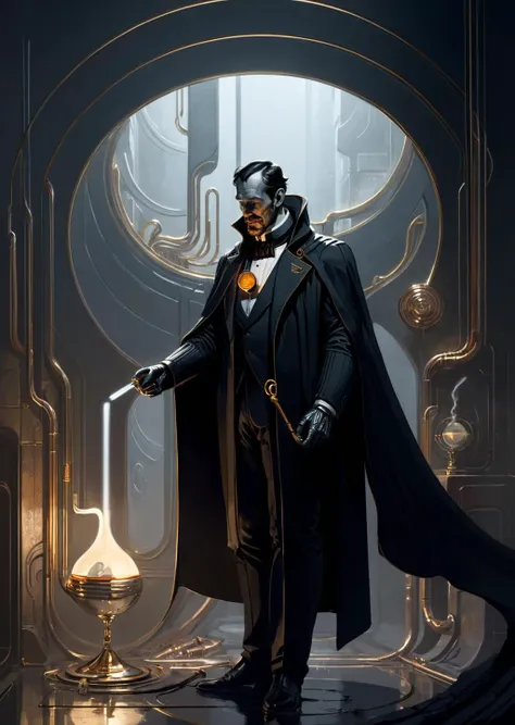 concept art by syd mead, retro futuristic,
d3qck artstyle
sherlock holmes, cape, detailed face,
holding smoking pipe 
messy room,
shadow, dim light, dark room. messy, detailed background,
 retro dystopian futuristic
[(details:1.2): [ (many small details:1.3) : [ (many ultrasmall details: 1.2):(very detailed ultrasmall edges and microrelief:1.5):0.7 ]: 0.4 ] :0.2]
<lora:d3qck artstyle:0.7>
<lora:concept_art_syd_mead:0.7>