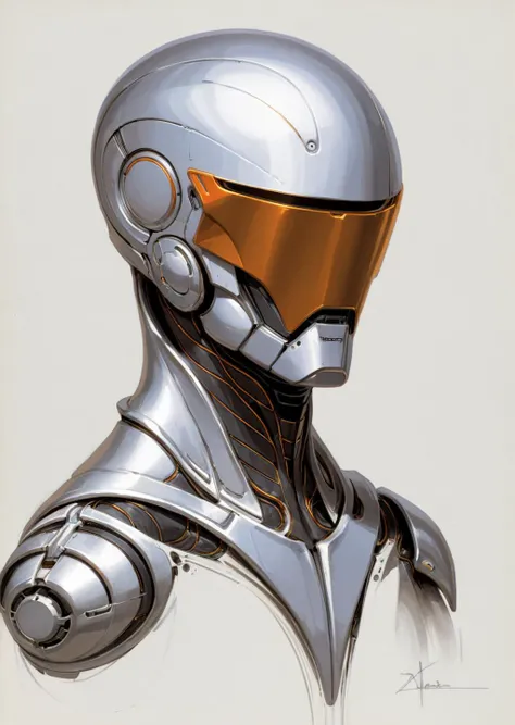 concept art by syd mead, retro futuristic,
d3qck artstyle
 moebius sketch of a robot , semi transparent helmet, circuit inside, chrome armor, modern ninja suit, fighting stance,
[(details:1.2): [ (many small details:1.3) : [ (many ultrasmall details: 1.2):(very detailed ultrasmall edges and microrelief:1.5):0.7 ]: 0.4 ] :0.2]
<lora:d3qck artstyle:0.7>
<lora:concept_art_syd_mead:0.7>