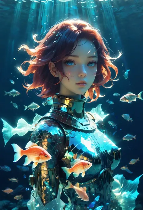 double exposure aesthetics,
glitch aesthetics,
translucent glowing,
fish armor,
underwater
atlantis civilization