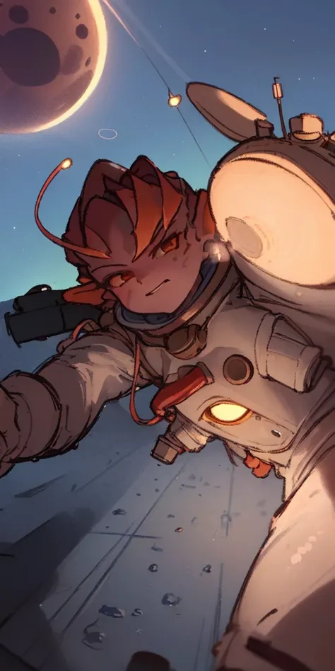 <lora:darkWillowDota2WIPNSFW_v02WIP5epoch:1>,best quality, masterpiece, (((1girl))), mireska dark willow, dota 2, dark willow, (((apollo spacesuit))), american astronaut, studio lighting, blue lighting, detailed background, ((big moon)), ((spacewalk)), floating, no gravity, spaceship