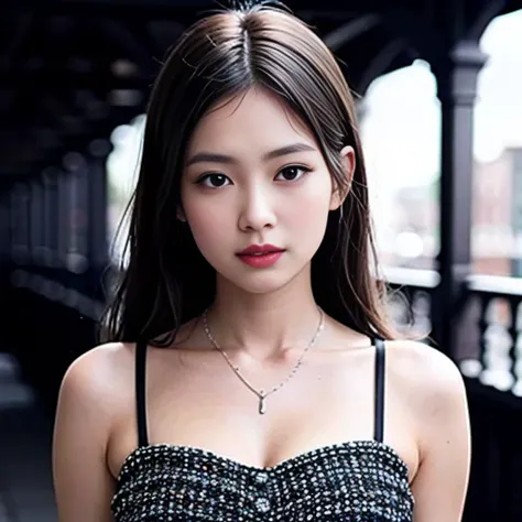 cinematic style, high resolution,
a photo of <lora:JENNIE:0.45> in a black and white dress and white necklace, outdoor, natural light