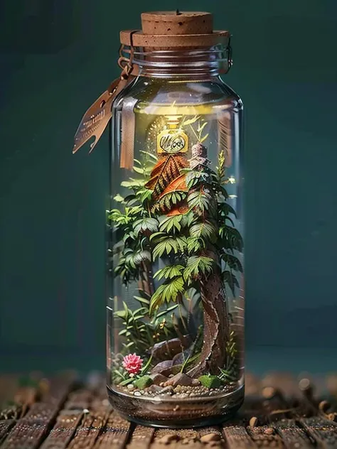 mini house, landscape, old fashion, nature, night light, nature background, a bottle, in the bottle, high detailed, masterpiece, best quality, night light, bottle, in glass bottle, street, masterpiece, best best quality, high realistic, city, <lora:Bottle_Sora:0.4>, (masterpiece,best quality:1.5)