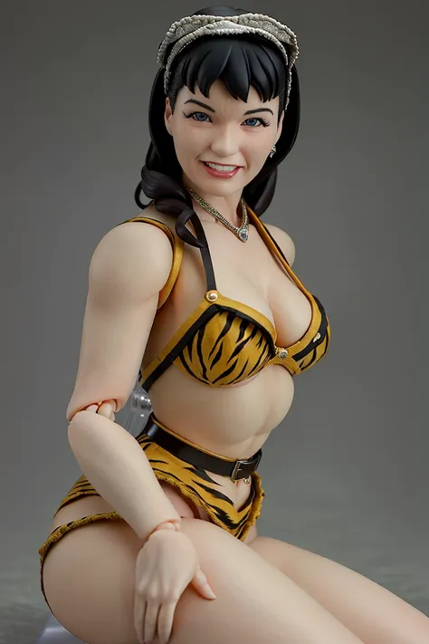 (masterpiece, best quality, absurdres, foreshortening, fisheye:1.2), photo of a highly detailed (figma) of (Bettie Page and a tiger:1.2), pinup, (figma of tiger sitting around feet:1.1), 1girl, solo, [realistic], rendered in blender, <lora:figmaAnimeFigures_figma:0.9>, <lora:bettiePage_v1:0.85>, standing, full body
