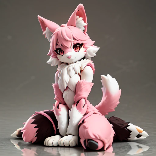 looking at viewer, animal focus, furry, fursuit, 1girl, pink fur, fur head, narrow waist, animal ears, paw, paw shoes,
<lora:figmaAnimeFigures_figma:0.6>, ((figma)),  <lora:FursuitFurrySuitLoraBy_v2:0.8>, sitting