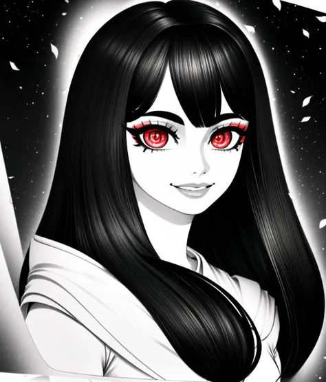 ((masterpiece, Best quality, high quality, highly detailed)), ChonozbergStyle, gs2, (red, black, white, ice, diamonds, leaves), (1girl), 1girl, solo, upper half of body, ringed eyes, facing towards the side, looking at viewer, smile, long hair, white and black hair, greyscale skin, (dynamic), callous, royal, Grayscale hatching
<lora:GoodHands-beta2:1> <lora:ChonozbergStyle:1> <lora:GenshinSplashV4:1>