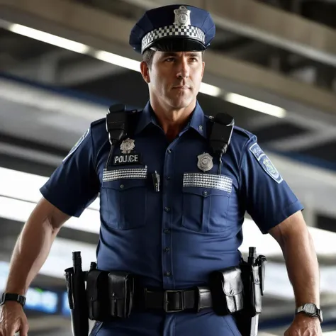 A police officer demonstrates the use of his weapon --auto --s2