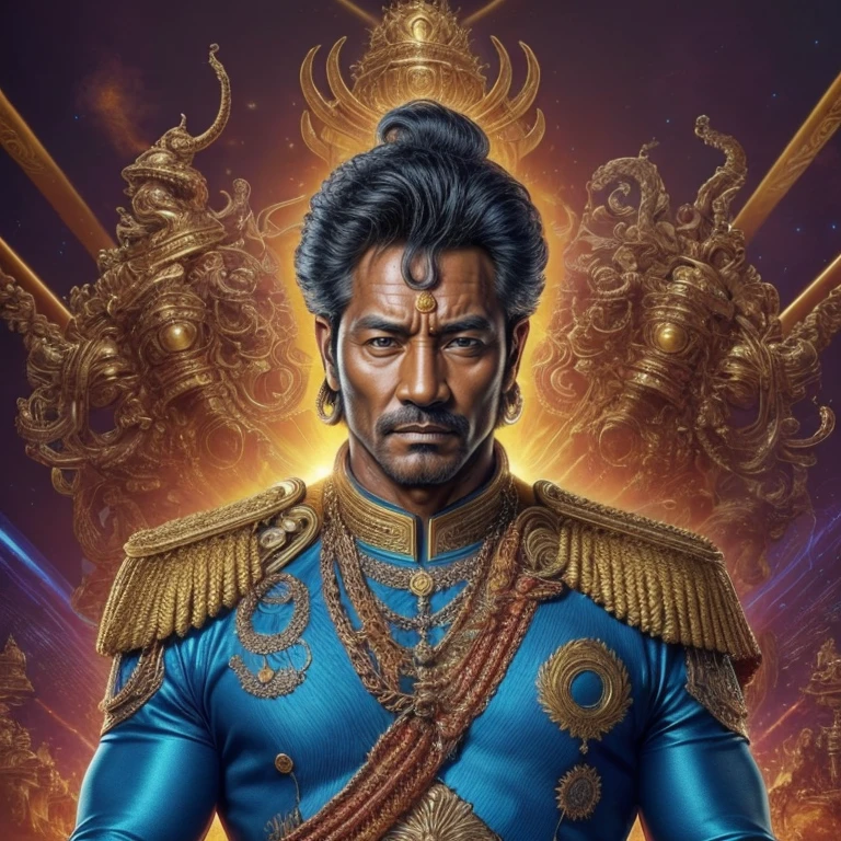 1man BobbyCipher-OverallDetail (style-swirlmagic:0.8) solo upper-body looking-away detailed-background detailed-face ( <lora:MahabharataPunkAI:0.6> MahabharataPunkAI-theme:1.1) military-commander aristocratic (1700s enlightenment-era:1.1) resolute elaborate-clothes crest leadership charismatic castle-stronghold-in-background banners fire sandstorm masculine-colors (Disco-themed-:1.3) Vibrant groovy retro-70s-style shiny-disco-balls neon-lights dance-floor highly-detailed (low-key-lighting:1.3) face-portrait Looking-at-something eyes-focus Tall-body in-late-twenties (curious-facial-expression:1.15) (max-detail 4k-uhd:1.3) (inked-original-art:1.2)-(lineart:1.31)-(fine-details:1.3)-limited-palette <lora:add_detail:0.5> <lora:realistic:.4> <lora:GoodHands-beta2:0.8>