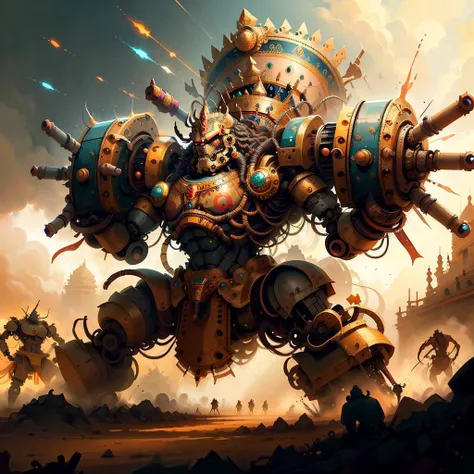 <lora:BaliPunkAI:.9> BaliPunkAI battle mech