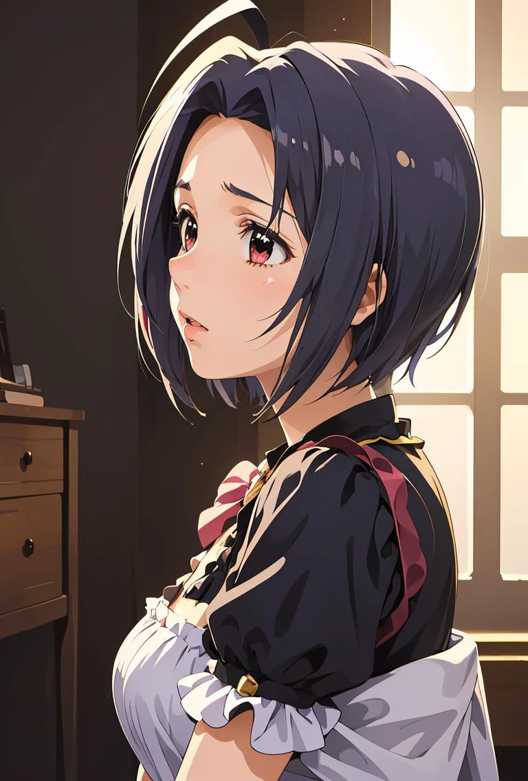 (masterpiece, best quality), 1girl, <lora:miura_azusa_v1:0.8> aaazusa, short hair, ahoge, parted bangs