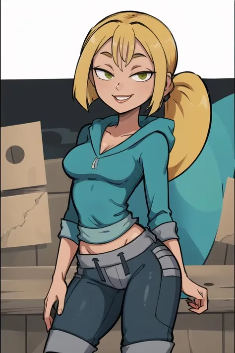 ((masterpiece,best quality)), absurdres,
<lora:Bridgette_Total_Drama:0.7>, Zoey_Total_Drama, 
solo, smiling, looking at viewer, cowboy shot, 
cinematic composition, contrapposto