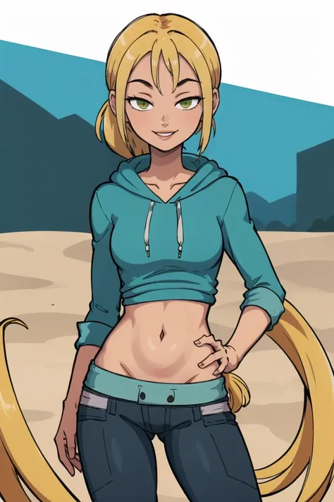 debbieb3rry, topless, with monkey, forest, long curly blonde hair, green jacket, orange shirt, torn jeans, purple lips, (intricate details), perfect eyes, perfect face, perfect lighting, beautiful, (masterpiece:1.2), (best quality:1.2)