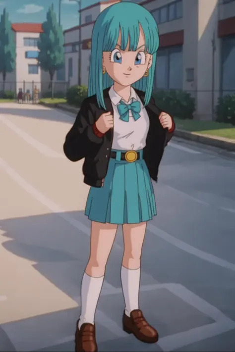 source_anime, score_9, score_8_up, score_7_up, anime screencap,
bulla, 1girl, solo,  aqua hair, blue eyes, long hair, 
(school uniform), field, selfie, from above, outdoors, 
white shirt, open jacket, black plaid skirt, white socks, 
 <lora:bulla_pony_v1:0.7>