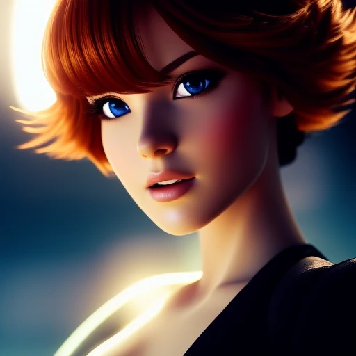 portrait, centered, sexy cute brunette woman, dbluth, 3D, 3d art, 4k, 8 k artistic photography, award-winning photograph, trending on Artstation, Beautiful, 8k resolution, insanely detailed, Intricate, Behance, Cinematic, dramatic atmosphere, cinematic lighting, digital art, dramatic angle, Dramatic light by denis villeneuve, [mix style "pixar and artgerm and dreams work"], Elegant, ethereal lighting, octane render, dynamic lighting, digital painting, extreme plus resolution, fake detail, full image, full of details, global illumination, golden ratio, golden warm light, high contrast, high detail, high res, highly detailed, hyper detailed, intricate details, Masterpiece, perfect composition, photorealistic concept art, Professional, ray tracing, rich deep colors, Saturated, sharp focus, sharp lighting, soft natural volumetric cinematic perfect light, studio photo, studio quality, Stylize, super detail, Symmetry, trending on pixiv fanbox, ultra detail, ultra detailed, unreal engine 5, volumetric lighting