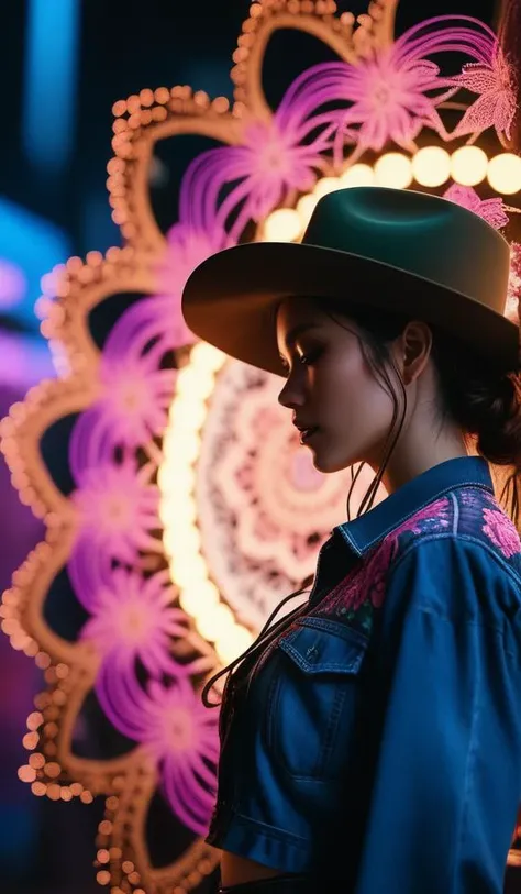 cinematic photo official art,unity 8k wallpaper,ultra detailed,aesthetic,masterpiece,best quality,photorealistic,entangle,mandala,tangle,entangle,1girl,cowboy shot,ecstasy of flower,dynamic angle,the most beautiful form of chaos,elegant,a brutalist designed,vivid colours,romanticism,atmospheric . 35mm photograph, film, bokeh, professional, 4k, highly detailed