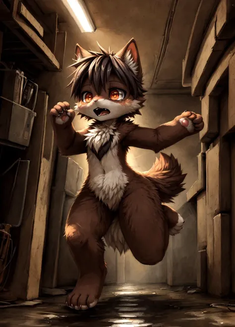 furry, ((anthro)), (male), cat face, detailed and extremely fluffy body fur, full body,
dynamic pose, , ((SuperBolinha2)), fangs, ((running, run)), ((fear expression)), (fear:1.2),
attacking, kicking and punching, jumping,
highly_detailed_face, symmetrical_eyes, eye reflections,
by dagasi, (by carrot:0.6), (by silverfox5213), by castitas, by tsukune minaga, (by manmosu marimo:0.6), by kenket,
(<lora:SuperBolinha2_CivicAI_Lora:1>), (solo),
BREAK
Photograph of subliminal horror in style of Roger Deakins, backrooms background, dark, monster background