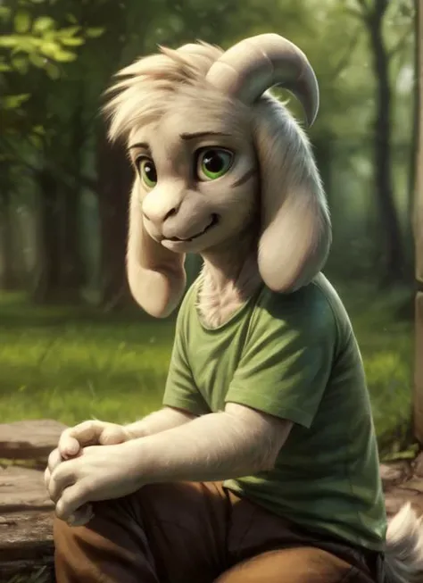 (( <lora:asriel-30:0.3>, <lora:asriel-20:0.2>, <lora:storyshiftAsriel_10:0.2>)), (high detail, film photography, soft focus, RAW candid cinema, photorealism, realistic, photorealistic, analog style, subsurface scattering, masterpiece, best quality, ultra realistic, 8k), (asriel:1.2), (fluffy), solo, kid, child, (green t-shirt in yellow stripes, brown pants)