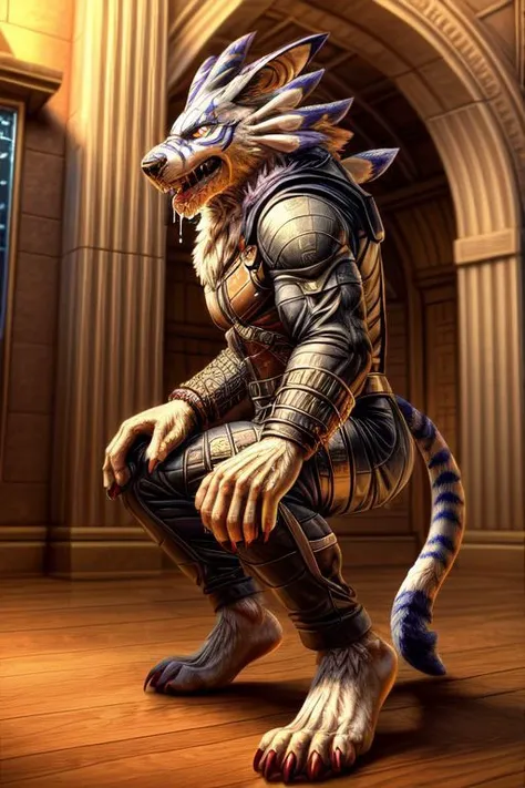 (((Barefoot furry character, full body, cinematic setting, furry male)))
Barefoot (hypnotised) WereGarurumon wears ((black ninja suit)), tebowing, detailed paws with claws, blue fur, in a trance, a look of weak resistance to hypnosis on his face, (drooling), ((red glow in his eyes)), side view
BREAK, detailed background, 8K, (masterpiece:1.5), intricate details, highly detailed, extreme detail, octane render, tritone image, fine art, best quality, highres, (detailed face:1.5), ((full_body)), UHD, (((perfect hands)))