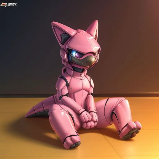 score_9_up, score_8_up, score_7_up, synth female, tiny, cute appearance, sitting, paws, pink, synthhead, adorable, very tiny