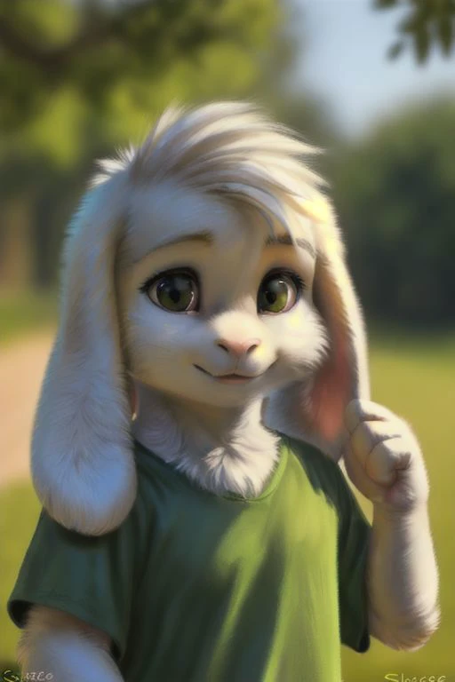 uploaded on e621, ((by Reylia Slaby, by Sabretoothed Ermine, by Supplesee)), ((detailed fluffy fur)), solo, (((kid, child:1.9))), (goat), (((white fur))), (green t-shirt in yellow stripes, brown pants), ((Asriel)), white hair, cartoon, anthro, (soft shading), 4k, hi res, five fingers, paws, detailed hands, ((detailed face)), (((face portrait))), walking, (detailed background, depth of field, half body shadow, sunlight, ambient light on the body), (masterpiece, best quality, ultra realistic, 4k, 2k, (intricate:0.9), (high detail:1.4), film photography, (soft focus:1.2), RAW photo, photorealistic, analog style, subsurface scattering, photorealism, absurd res)