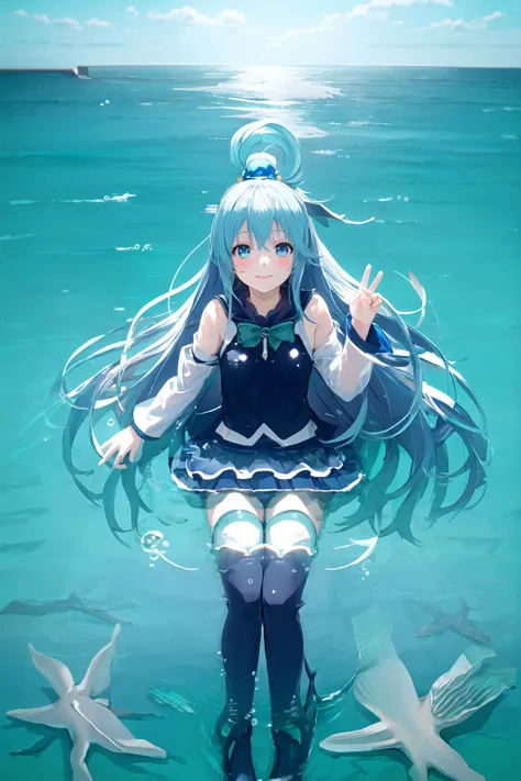 ((masterpiece、4K、8k、highest quality: 1.Perfect Fingers: 1.Perfect Anatomy: 1.3、Background Blur))、((Ultra-precise expression))、((16 years old、thin、Small face、Super Beauty、Straight Long Hair))、((I like rumors、Maid Swimsuit:1.3))、barefoot、Cute eyes:1.1、(Smile with one eye closed:1.3)、(whole body:1.5)、(Crouch down facing forward)、blue sky、Hot sunshine、White sand beach、