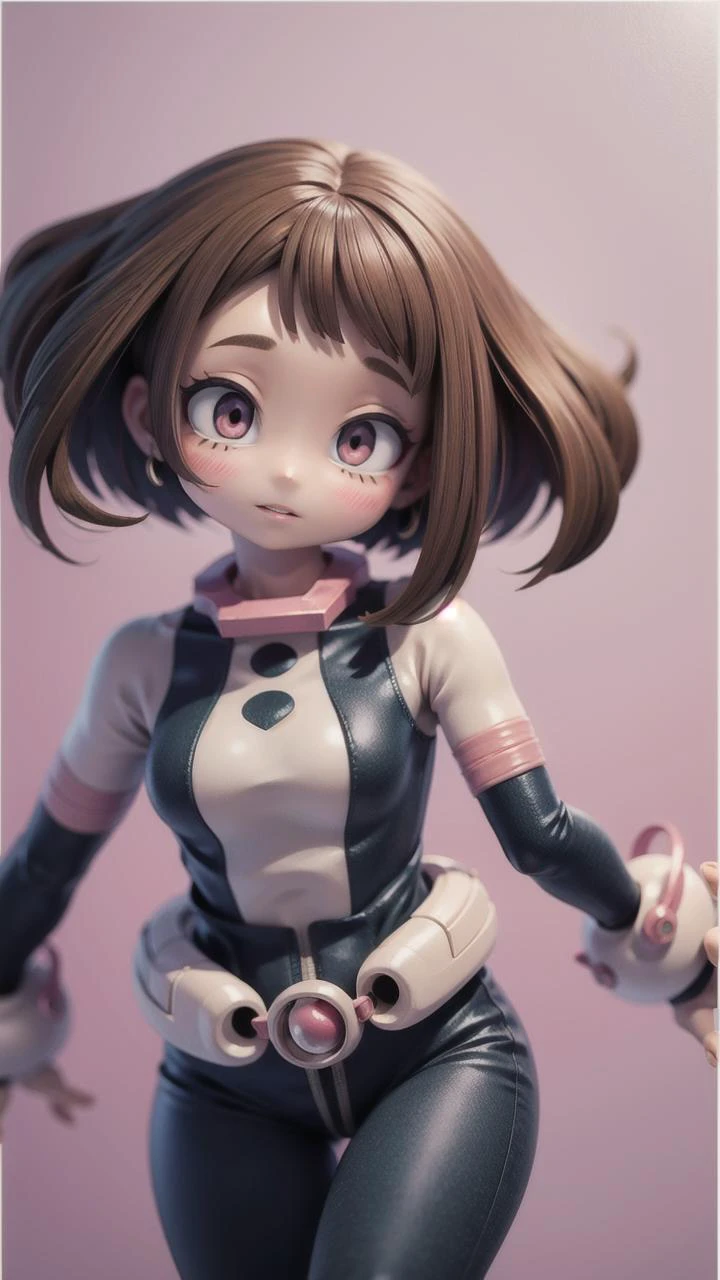 high quality, detailed, 1girl, uraraka ochako, <lora:uraraka_ochako_v1:1>, bodysuit,