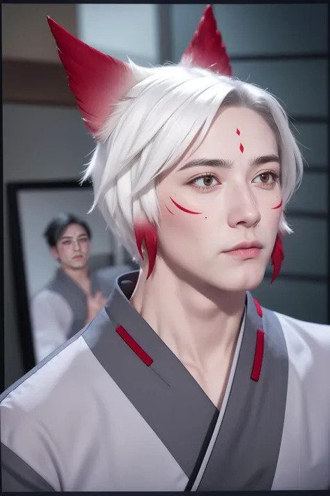 <lora:HideVK-10:1>   HideVK, white hair, male, man, 1boy, kimono,, best quality, masterpiece, best quality, ultra-detailed, masterpiece, best quality, ultra-detailed, illustration, detailed, absurdres, highres, ultra detailed, realistic, ultra realistic,