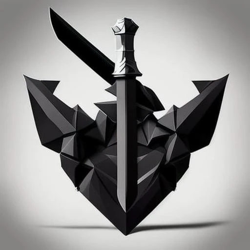 a learned_embeds-step-2000, logo of sword, shield, rock