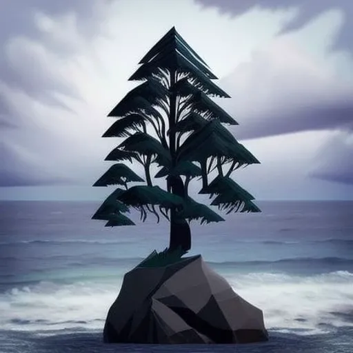 a learned_embeds-step-2000, logo of tree on rock