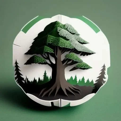 a (learned_embeds-step-2000:1.0), logo tree to symbolize an eco-friendly company, using earth tones such as green and brown.