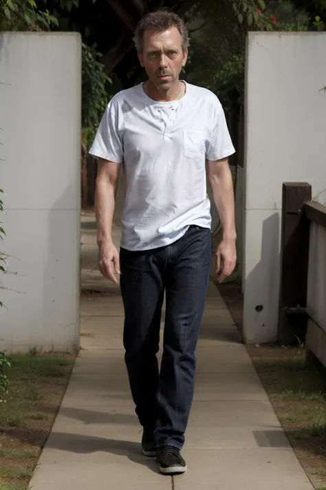 drhouse, man , clean shaven, white shirt, blue jeans, black shoes, full body, walking, outside,
realistic, highly detailed, cinematic,
detailed, vibrant, photo realistic, dramatic, sharp focus, 8k,
<lora:drhouse:0.8>