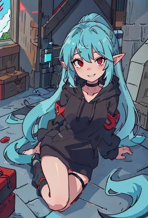 (best quality:0.8) perfect anime illustration. logic construction.
(big black_hoodie),