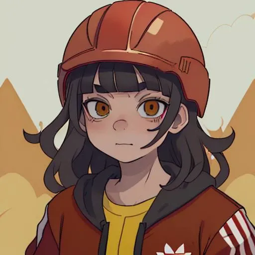 a Goblin, (in a red tracksuit addidas:1.3),( an yellow miner's helmet:1.2), detailed face,art, portrait, mascot,