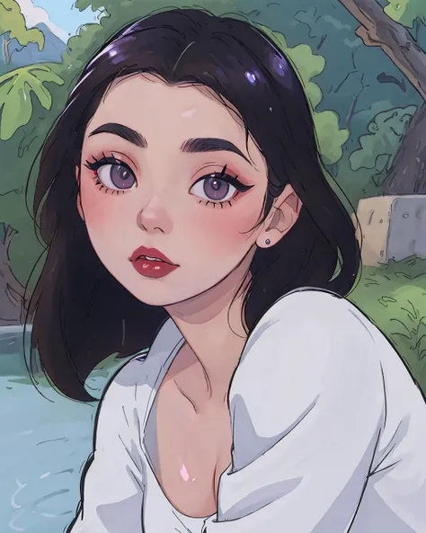 masterpiece, (wide angle),full body, eyelashes, woman,(ahegao), parted lips,(white skin:1.1), shiny skin, blush,(outdoors), photo referenced,best quality, ultra high res, (photorealistic:1.4), (detailed face and eyes),realcumAI, Style-Moana lausum , <lora:Dora (Mentaldora) v1.3:0.7>, dora
