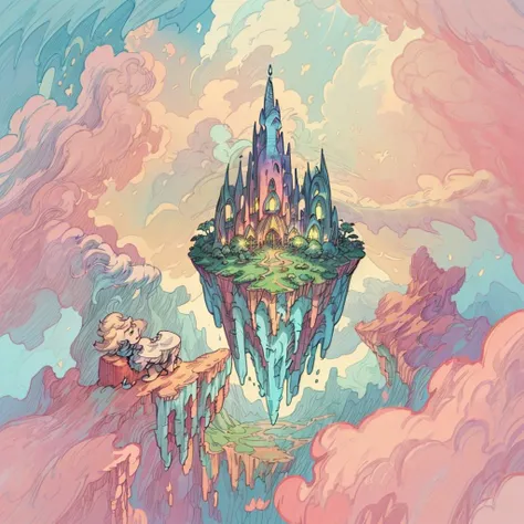 (masterpiece, best quality),digital illustration, whimsical, floating island, sky, vibrant, fantastical elements, landscape, clouds, cascading waterfalls, floating flora, flying creatures, rich color palette, dreamlike scene, airborne paradise, magical atmosphere, fantasy world, immersive, digital art, surreal, fantasy landscape, floating landscape, ethereal, enchanting, vibrant colors, dreamy, otherworldly, inviting viewers, paradise in the sky, magical elements, sky scenery, fantastical creatures, enchantment, whimsy, suspended in the clouds, <lora:add_detail:1.5>