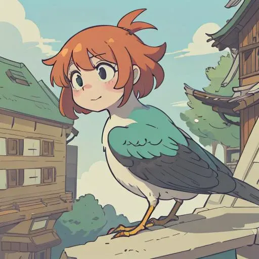 (best-quality:0.8), (best-quality:0.8), perfect anime illustration, look at me i am a bird