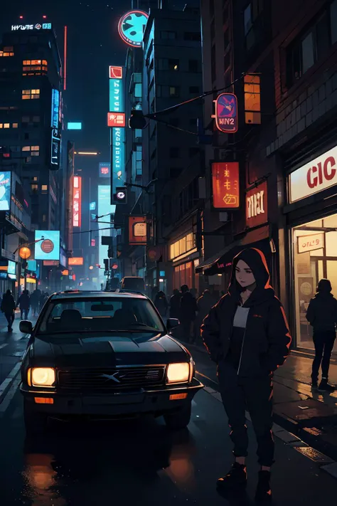 (best-quality:0.8), (best-quality:0.8), perfect anime illustration,, hyper realistic, metal, sharp, professional photo of a Proton X70, conventional wheels, driving, regular hood, regular car parts, front headlights, real life, realistic scenario, (night), natural light, cyberpunk, futuristic city, cyberpunk city, neon signs, highly detailed, (highly detailed background), multiple buildings in the background, detailed textures, wide angle, 8k, HDR, professional photoshoot, high quality photo, realistic photo, realistic shadows, detailed shadows, realistic proportions, film grain, raw photo, <lora:LowRA:0.15>