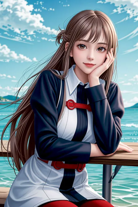 <lora:lcm_lora_sd15:1>,
(masterpiece,best quality,8k,beautiful and aesthetic:1.2),
solid-best-physical-appearance-perfect::2,
cosplay,Smile,HUGE BREASTS,
<lora:(RRy^W)}PWfeYH.N}rZh<.asuna_(sao)_v1>,
ccasuna,brown eyes,bangs,brown hair,(long hair),
uniform,jacket,long sleeves,white gloves,belt,red pantyhose,
sitting,hands on own face,hands on own cheeks,head rest,elbows on table,floating hair,upper body,
(table),outdoors,sky,
<lora:[R]Xn}0{LORA.add_detail:0.3>,
