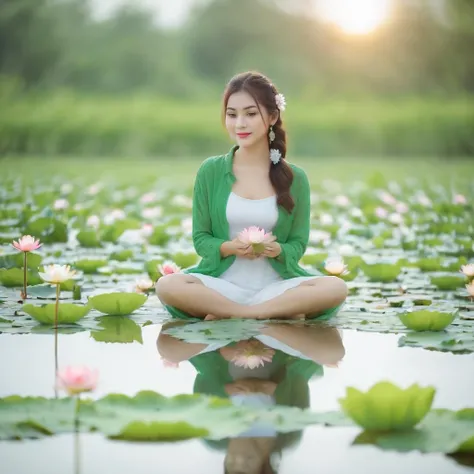 The woman's beauty can be enhanced by the reflection of the lotus flowers in the water. The vibrant colors of the lotus flowers can also add to the beauty of the scene, creating a harmonious blend of colors, RAW photo,(high detailed skin:1.2), 8k uhd, dslr, soft lighting, high quality, film grain, photorealistic
<lora:offset_0.2:0.8> <lora:girlcuchoamiface_sdxl_SDLife_Chiasedamme_v2.0:0.6>